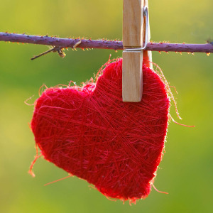 heart on clothesline