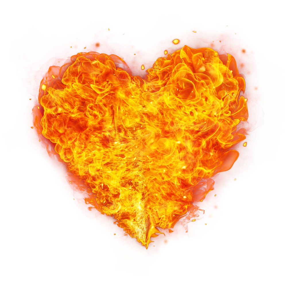 Heart on fire with bold love