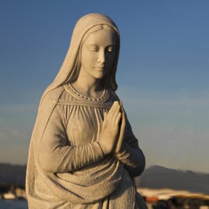 Virgin Mary pondering in prayer